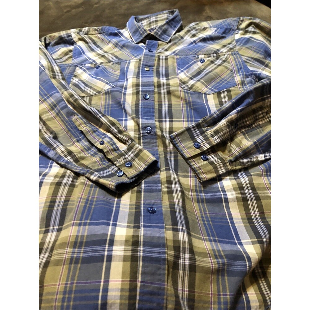 Drill Clothing Company Western Button Up Shirt Men Large- Snap Middle Button